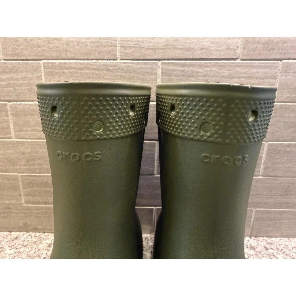 Crocs NWOT Adult Unisex Classic Army Green Waterproof Rain Boots Mens 7 Womens 9
